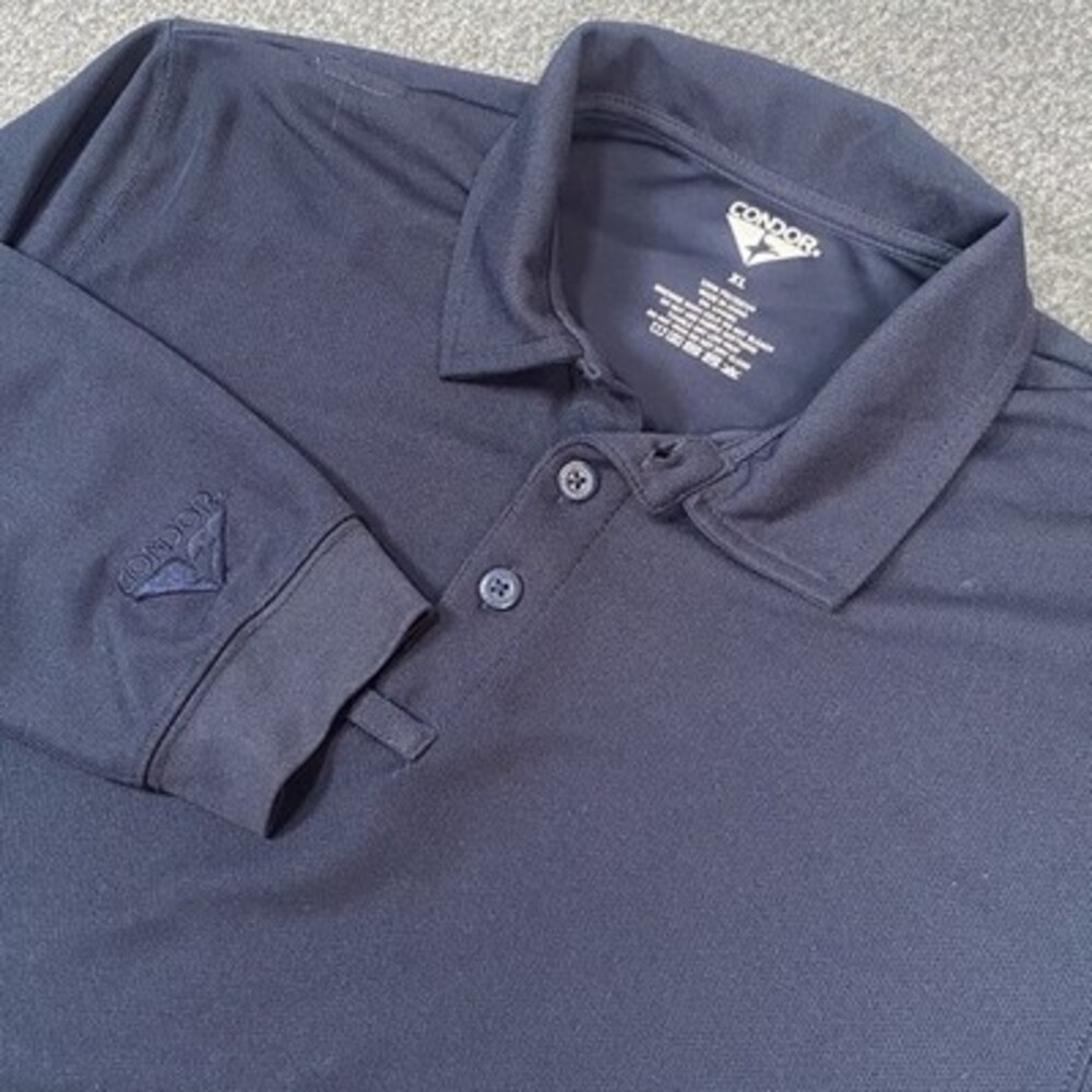 Condor Mens Tactical Long Sleeve Polo XL Performance Navy Utility Workwear - Picture 2 of 15